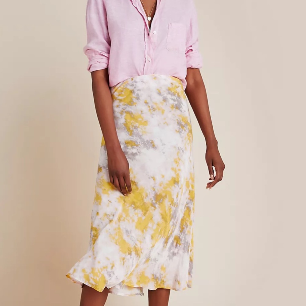 ASTR by Anthropology The Label Nava Tie Dye Pull On Midi Skirt Flowy Boho Size S